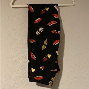 LuLaRoe Stylish Black leggings with Colorful sushi Pattern